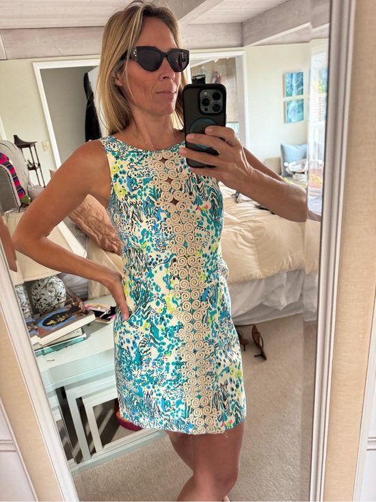 Lilly Pulitzer Dresses & Skirts - Lilly Pulitzer Teal, Cream & Yellow Floral Shift Dress